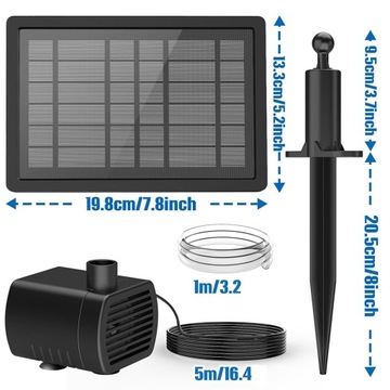 насос для фонтана, солнечный насос для садового пруда, фонтан для пруда, 5Вт