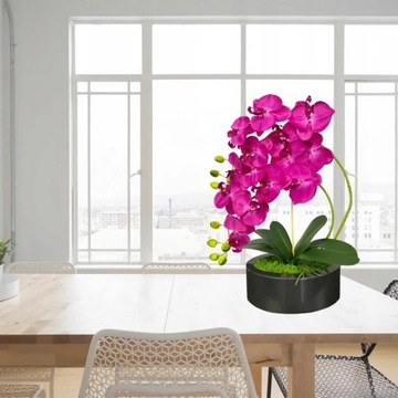 SZTUCZNY STORCZYK PIĘKNA ORCHIDEA W DONICZCE SZTUCZNE KWIATY OZDOBA PREMIUM