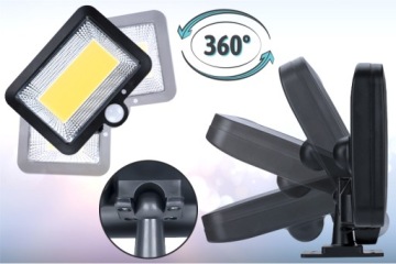 СВЕТОДИОДНАЯ ЛАМПА С СОЛНЕЧНОЙ ПАНЕЛЬЮ С ДЕТЕКТОРОМ ДВИЖЕНИЯ IP65