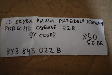 IDEALNI SKLO (OKNO) DVEŘE PŘEDNÍ PRAVÁ PORSCHE CAYENNE 9Y COUPE 22R 1