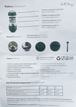 TERMOS OBIADOWY TERMICZNY Z POJEMNIKIEM ŁYŻKĄ ZUPĘ FUORI GRANATOWY 680 ml