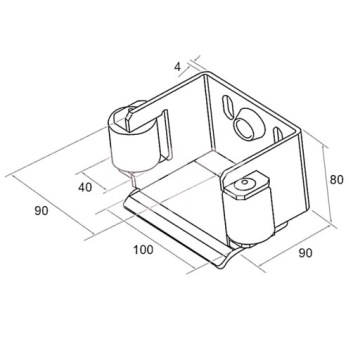 ХОДОВАЯ РОЗЕТКА С РОЛИКАМИ 80Х80 РАЗДВИЖНЫЕ ВОРОТА