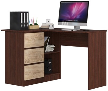 BIURKO NAROŻNE LAPTOP B16 LEWE 124cm WENGE-SONOMA