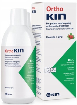 KIN ORTHO ORTHOKIN PŁYN TRUSKAWKOWO MIĘTOWY 500ML
