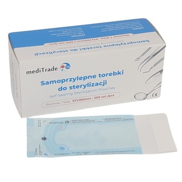 TOREBKI DO STERYLIZACJI 57 x 100mm mediTrade24 57x100 200szt