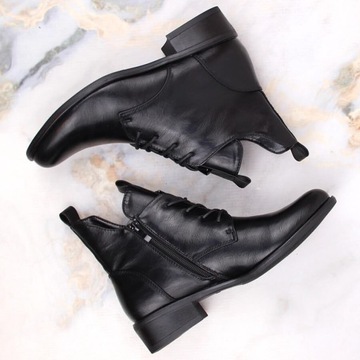 Женские утепленные ботильоны черного цвета M.Daszyński 38