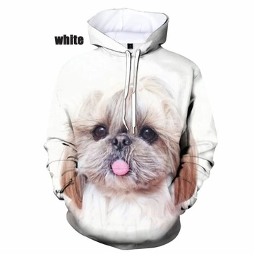 Bluza Nowa urocza Shih Tzu z kapturem dla psów z nadrukiem 3d i mężczyźni