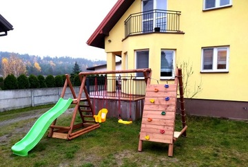 ДЕРЕВЯННАЯ ПЛОЩАДКА ДЛЯ САДА, КАЧЕЛИ из бревен