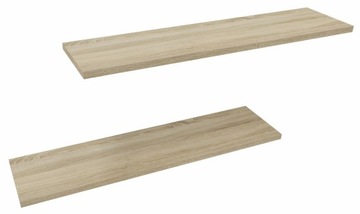 Półka wisząca ścienna do salonu zestaw 2 półek na książki 2x60cm dąb sonoma