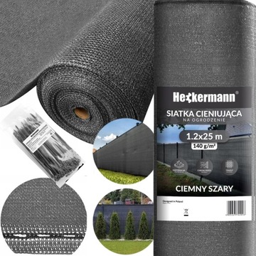SIATKA CIENIUJĄCA NA OGRODZENIE PŁOT BALKON MASKUJĄCA 1,2x25m 90% UV MOCNA