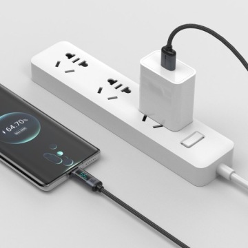 КАБЕЛЬ JOYROOM USB-A — USB-C 66 Вт, 1,2 м со светодиодным дисплеем ПРОЧНЫЙ ПРОЧНЫЙ
