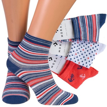 MORAJ Skarpetki Damskie 3/4 Bawełna 3 pary r.35-38