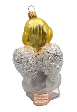 СТЕКЛЯННЫЕ РОЖДЕСТВЕНСКИЕ ШАРЫ Коленопреклоненный ангел, 14 см