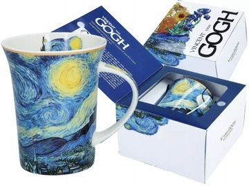 KUBEK kawa herbata ozdobny 350ml prezent VINCENT van Gogh GWIAŹDZISTA NOC