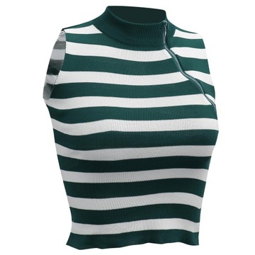 ch-Zipper Knitting Camisole M Green