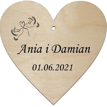Drewniane serce grawer własny napis nauczyciel rok