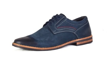 Buty męskie casual skórzane polskie 0349/W r.40