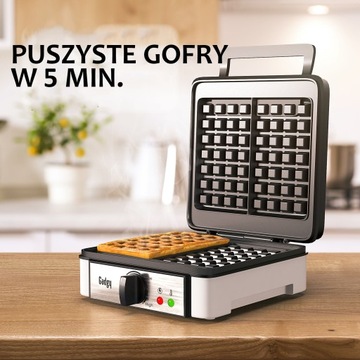 Gofrownica belgijska mocna 1200W dwa duże gofry