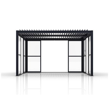 Przesuwna ścianka z poliwęglanem panel do pergoli Kea - szara 370cm KEA 4m