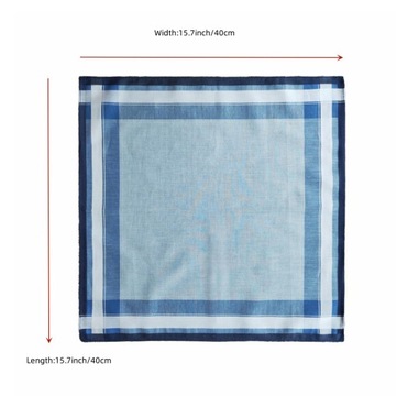 6 хлопковых мужских носовых платков, квадратные платки-банданы премиум-класса, 40x40 см, мужские