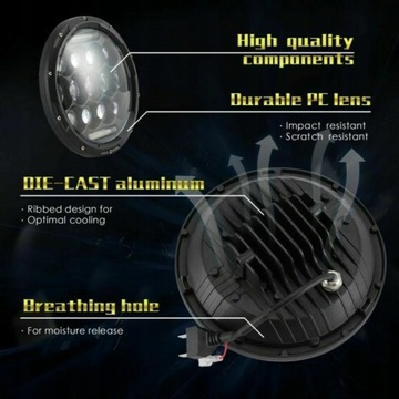 КОМПЛЕКТ ФАР МОТОЦИКЛ ПЕРЕДНИЙ ФОНАРЬ LED 7IN
