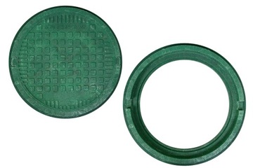 ЗАКРЫТЫЙ люк для септика, крышка колодца, зеленый, 75см, садовый, ДО 1,5 ТОНН