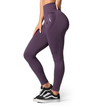 Legginsy fioletowe sportowe damskie fitness S