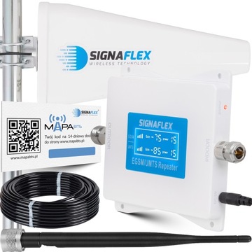 КОМПЛЕКТ УСИЛИТЕЛЯ ДИАПАЗОНА ИНТЕРНЕТ-СИГНАЛА GSM 2G 3G ТЕЛЕФОНА + АНТЕННЫ 10 м