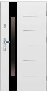 Drzwi wejściowe 55 LI-24 INOX BLACK BIAŁE 80P