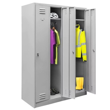Szafka BHP ubraniowa metalowa pracownicza 4-DRZWIOWA 180x120x50cm Mega-M