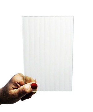 Flutes bezbarwny Szyba do drzwi 4 mm ryflowana karbowana w paski 44x142 cm