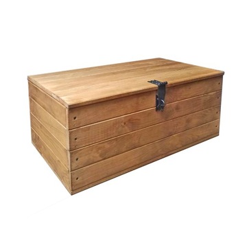 Drewniana skrzynka na kłódkę kufer zamykana 60 cm