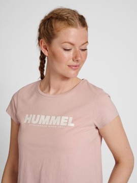 HUMMEL RÓŻOWY KRÓTKI T-SHIRT LOGO OKRĄGŁY DEKOLT 3VE HMR__S