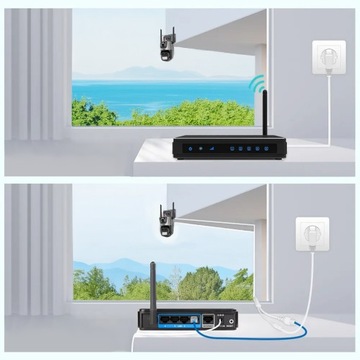 ДВОЙНАЯ WIFI IP УМНАЯ НАРУЖНАЯ КАМЕРА 1080p FULL HD 2x3MP ОБНАРУЖЕНИЕ ТРЕВОГИ