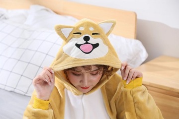 PIES AKITA SHIBA Piesek Przebranie PIŻAMA Kigurumi Onesie S 146-154 cm