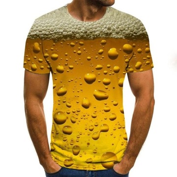 MĘSKA KOSZULKA T-SHIRT PIWO 3D BĄBELKI 4XL