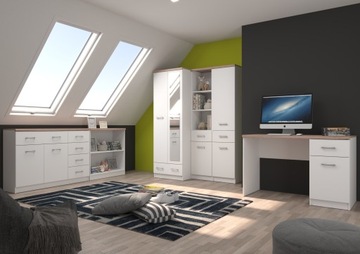 СОФИЯ 2D ШКАФ С ЯЩИКОМ 60 СМ БЕЛЫЙ ДУБ СОНОМА КОВРИК MAFMEBLE