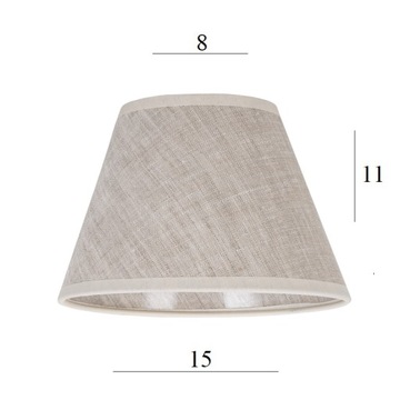 ABAŻUR do lampy kinkietu żyrandola 1S 15/11h naturalny lniany abażurek