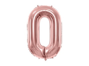 Balon foliowy Cyfra 0 86cm różowe złoto
