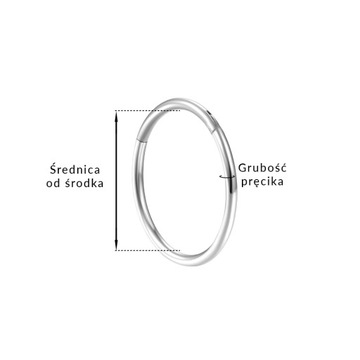 Piercing Srebrny Clicker Kółko Helix Septum 1,0/6