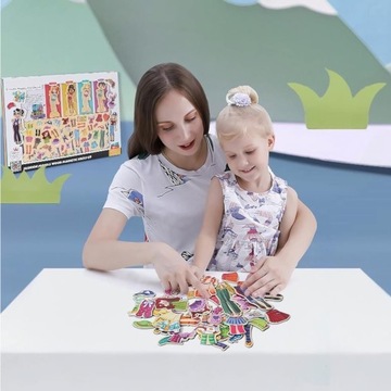МАГНИТНАЯ ИГРА-ПАЗЛ-ОДЕВАЛКА ДЕРЕВЯННЫЕ ПАЗЛЫ МОНТЕССОРИ МАГНИТЫ