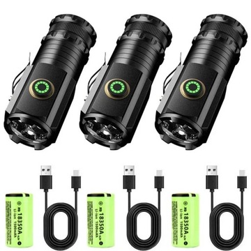 3 LED Flashlight 18350 Torch 1800LM ATR Luminus SST20 Rechargeable USB C Li