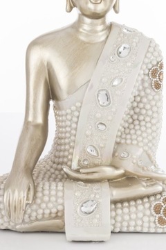 Золотая жемчужная декоративная статуэтка Будды, медитирующего