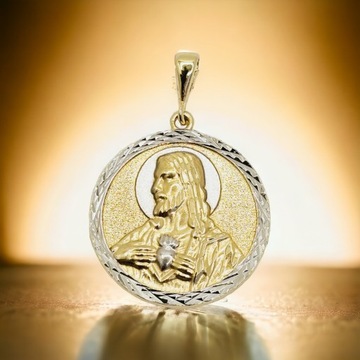 Złoty medalik zawieszka z wizerunkiem Jezusa próba 585 komunia nr 113