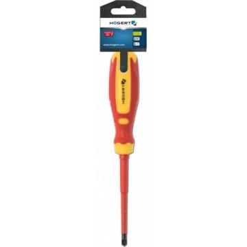 Отвертка с плоской головкой PZ1/SL5, 100 мм, 1000 В, SLIM, CrMo Hoegert