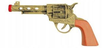 PISTOLET REWOLWER ZŁOTY 21CM KOWBOJ SZERYF CA371