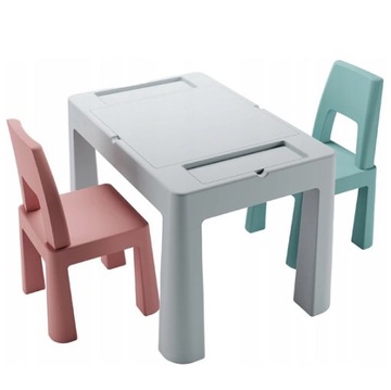 TEGA TEGGI MULTIFUN 2+1 KOMPLET STOLIK + KRZESEŁKO SZARY RÓŻOWY TURKUSOWY
