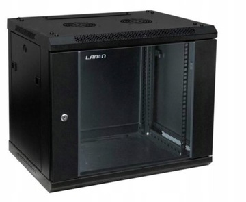 CZARNA SZAFA RACK 6U WISZĄCA LANON 600x600mm ZABEZPIECZENIE MONITORINGU