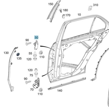 ORIGINÁLNÍ PANT DVEŘE ZADNÍ HORNÍ LEVÝ MERCEDES W167