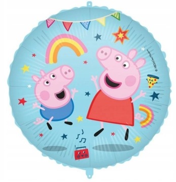 Balon Foliowy Okrągły Świnka Peppa 45 cm Urodziny